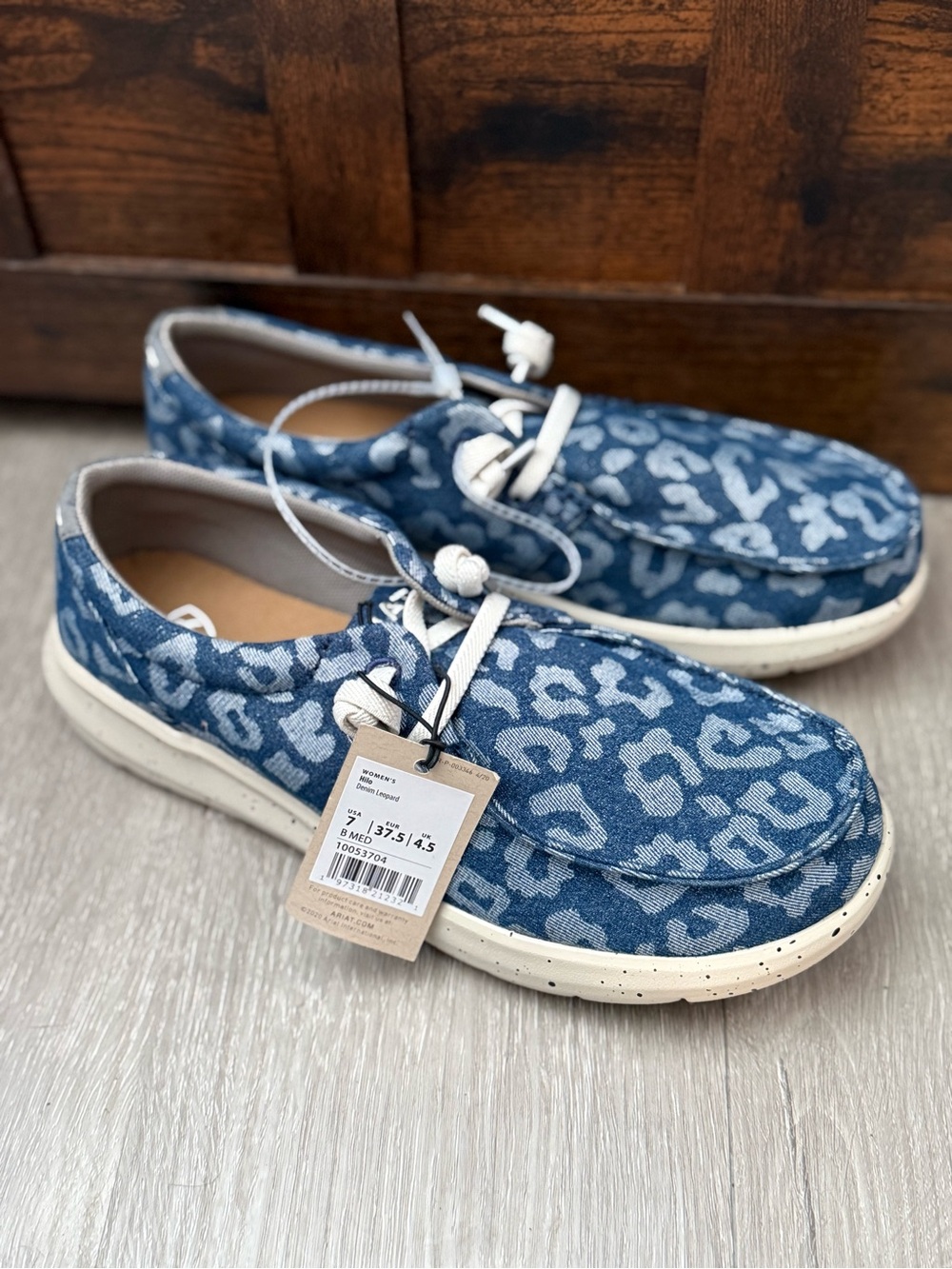 Ariat Blue Leopard-Print Casual Slip-On Shoes